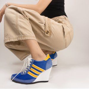 Adidas Originals JEREMY SCOTT Blue Wedge Sneakers